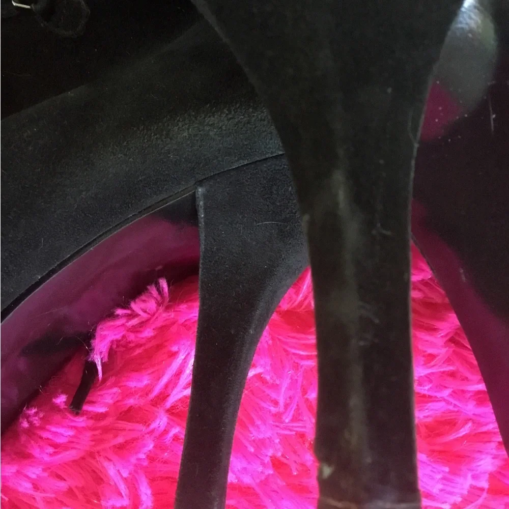 💝See New Listing💝 Enzo Angiolini Black Lace up Leather Boots Fur 9 1/2 M  GUC - Picture 11 of 13